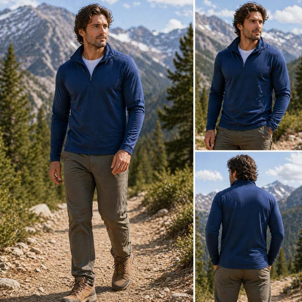 The North Face Skyline 1/4 Zip Pullover Blue Men’s Large Performance Layer
